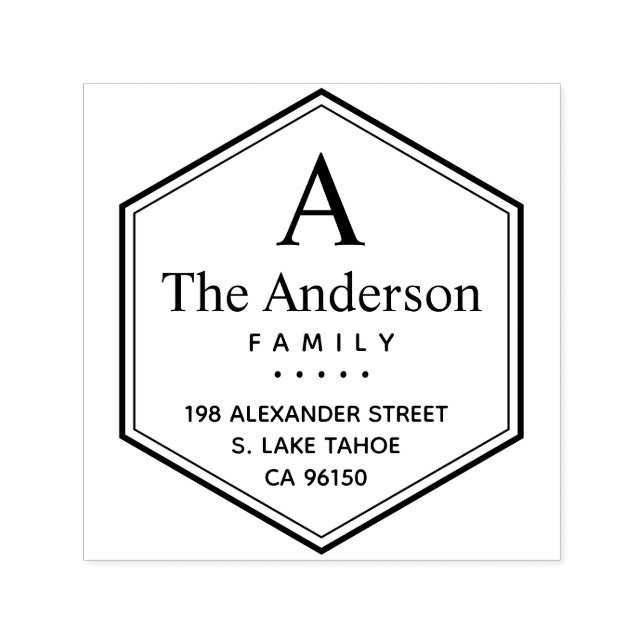 Returadress för Hexagon logotyp-familjen Självfärgande Stämpel (Design)