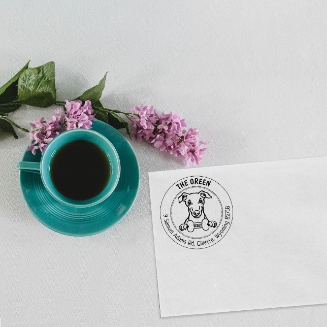 Returadress för Hund av textavsnitt Stämpel (Skapare uppladdad)