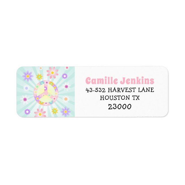 Returadress för inbjudan till Groovy Retro Birthda Returadress Etikett (Framsidan)