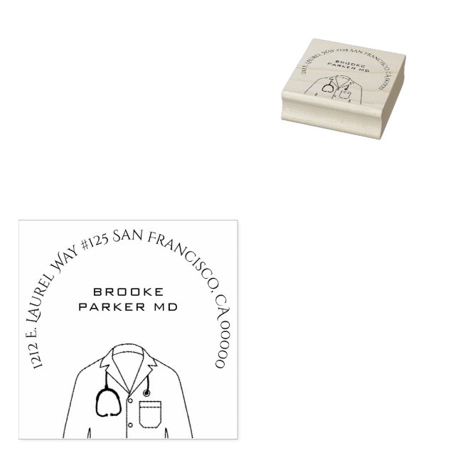 Returadress för Jackat medicinskt Doktor White Stämpel (Stämplad)