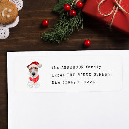 Returadress för Julafton-Hund för funktionellt Wir Returadress Etikett