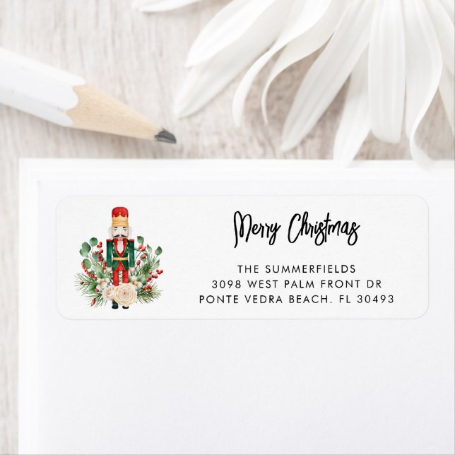 Returadress för julfamiljen Nutcracker Helgdag Etikett (Insitu)