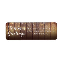 Returadress för julhälsningar i Rustic Wood