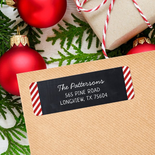 Returadress för kalkboard och Rand Monogram Etikett (Skapare uppladdad)