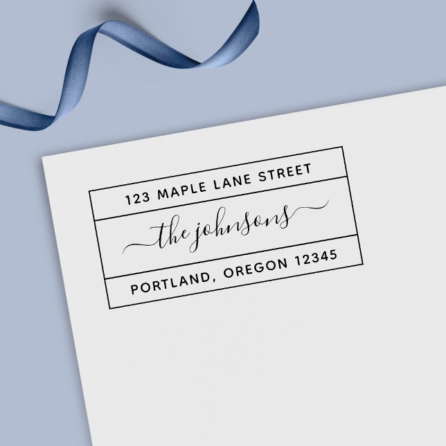 Returadress för kanterad Calligraphy-skriptfamilj Självfärgande Stämpel (Skapare uppladdad)