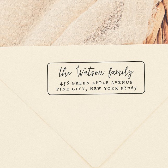 Returadress för klassisk Caligraphy-familjens ram Stämpel (Skapare uppladdad)