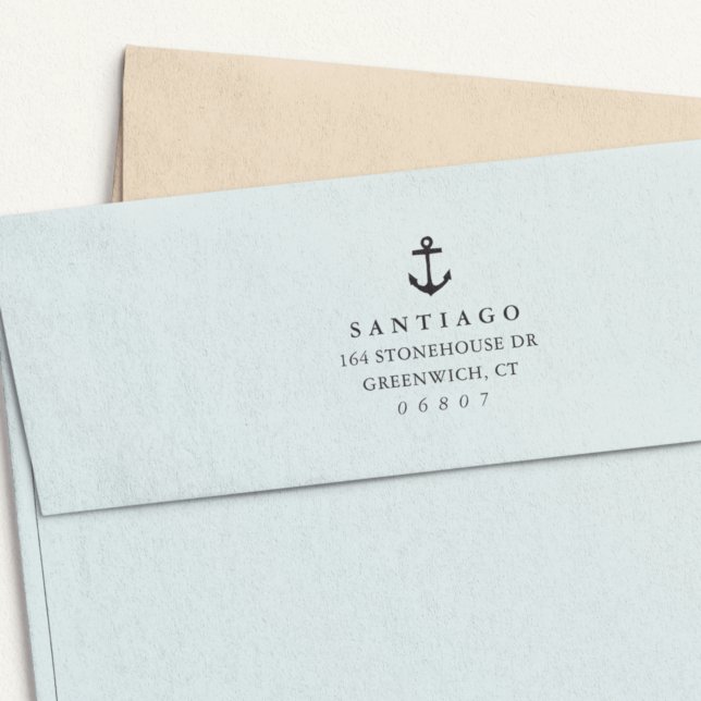 Returadress för klassisk nautisk ankare självfärgande stämpel (Skapare uppladdad)
