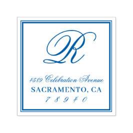 Returadress för klassiskt skriptmonogram självfärgande stämpel