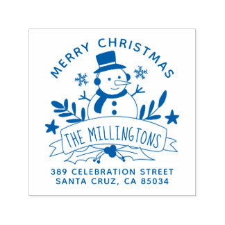 Returadress för kommande Snögubbe-banderoll Självfärgande Stämpel