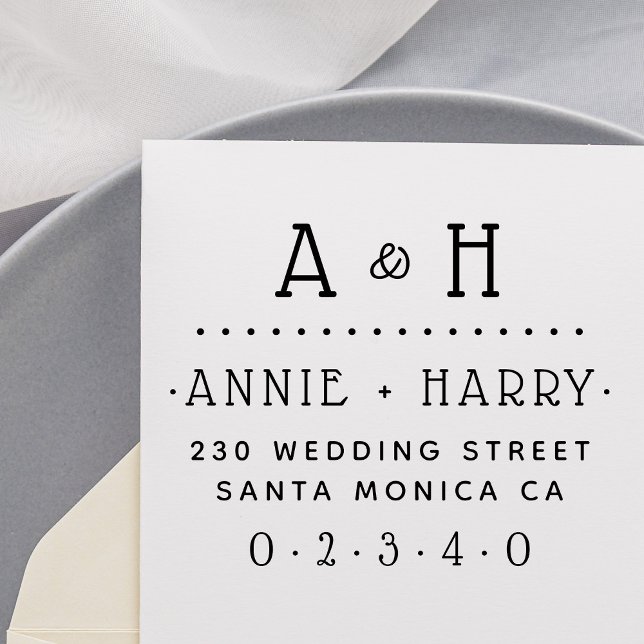 Returadress för Landsbyggsbröllop Namn och Anpassn Stämpel (Skapare uppladdad)