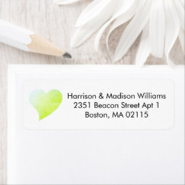 Returadress för ljusblå grönt anpassningsbar returadress etikett