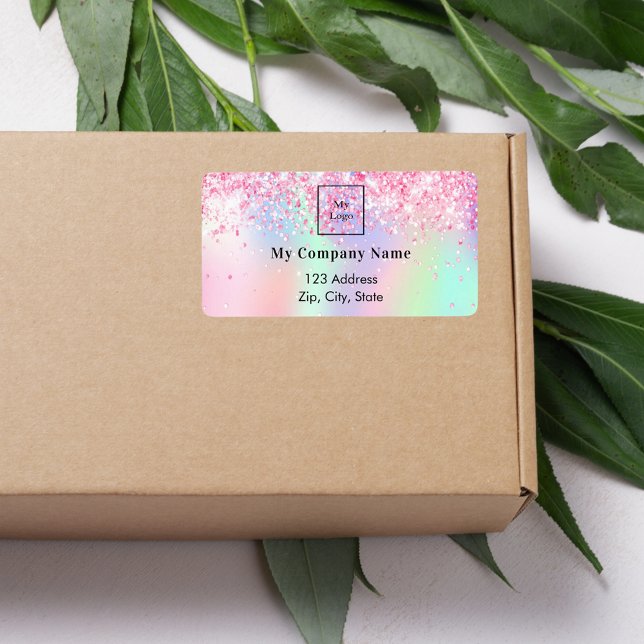 returadress för logotyp av lila för  rosa adressetikett (Skapare uppladdad)