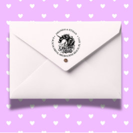 Returadress för Magic Unicorn Squad Anpassningsbar Självfärgande Stämpel