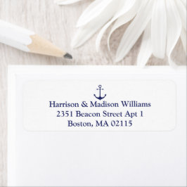 Returadress för marinblå anpassningsbar returadress etikett