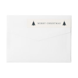 Returadress för marinblått och Grönt Play-jul Etikettband