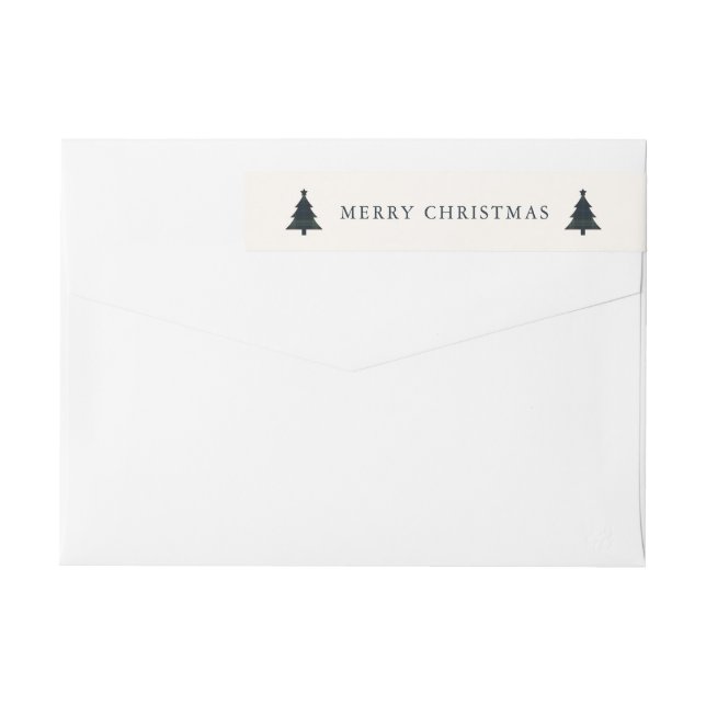 Returadress för marinblått och Grönt Play-jul Etikettband (Baksidan)