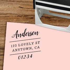 Returadress för markerad typografi självfärgande stämpel