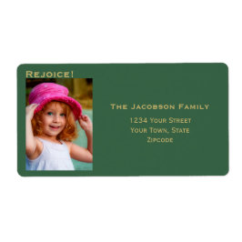 Returadress för minimal Helgdag av fotostor Grönt Fraktsedel