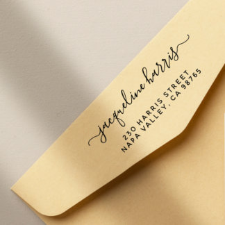 Returadress för minimalistisk handskriven Anpassni Självfärgande Stämpel