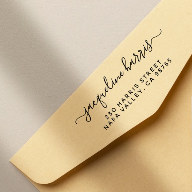 Returadress för minimalistisk handskriven Anpassni Självfärgande Stämpel (Skapare uppladdad)