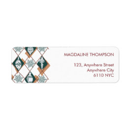 Returadress för modern Grönt för julHelgdag Etikett