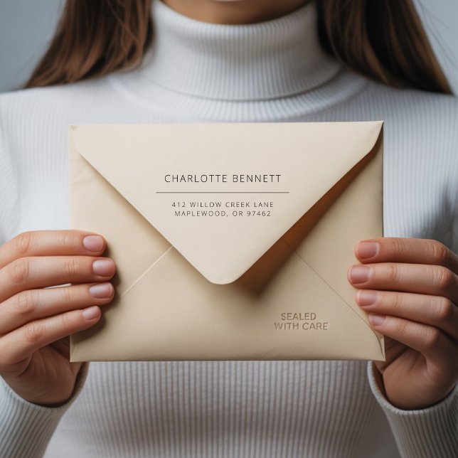 Returadress för modern minimal Anpassningsbar Självfärgande Stämpel (Modern Minimal Custom Return Address Self-inking Stamp)