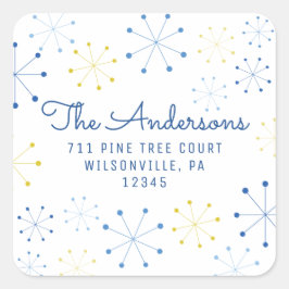 Returadress för Modern Retro-Vintage i 2000-talet Fyrkantigt Klistermärke