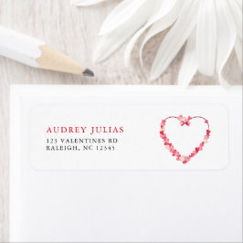 Returadress för modern Rosa Red Hearts Baby Shower Returadress Etikett