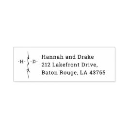 Returadress för Monogrammed hand Lettered Chic Kor Självfärgande Stämpel