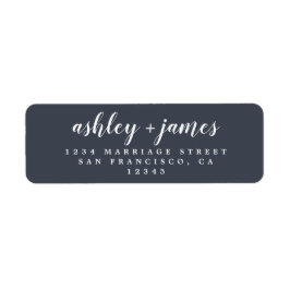 Returadress för Mörk blått Bröllop i chic Etikett