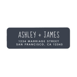 Returadress för Mörk blått Bröllop i elegant Etikett