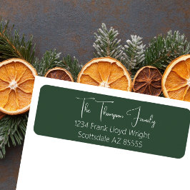 Returadress för Moss-skript med minimal Elegant Etikett