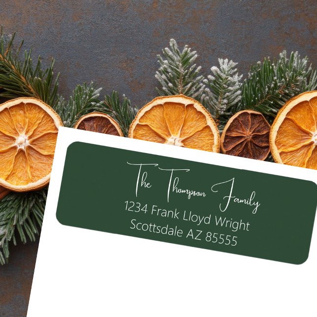 Returadress för Moss-skript med minimal Elegant Etikett (Skapare uppladdad)