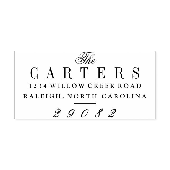 Returadress för Namn-familjen i elegant Självfärgande Stämpel (Design)