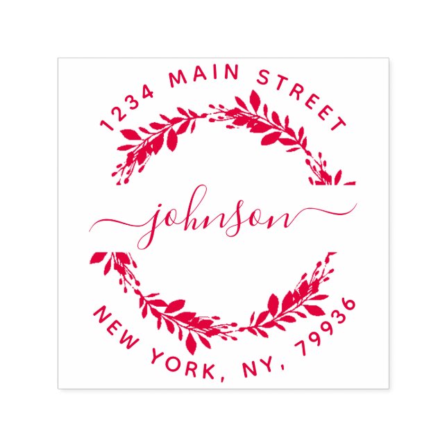 Returadress för Namn-runda i Anpassningsbar-skript Självfärgande Stämpel (Design)