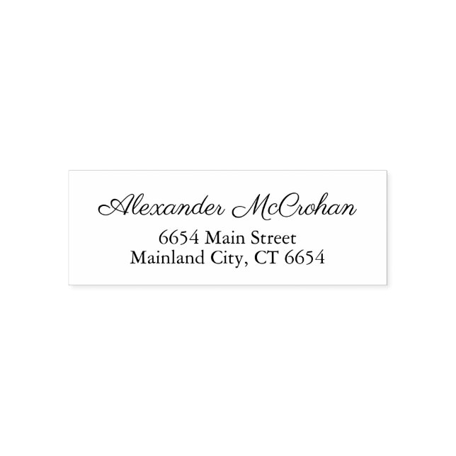 Returadress för Namn-skripttypografi Självfärgande Stämpel (Design)