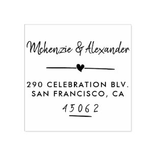 Returadress för Namn, skriven med Cute Heart & Han Stämpel