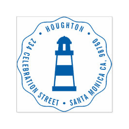 Returadress för Nautisk fyr runda familjen Självfärgande Stämpel