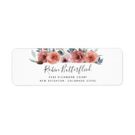 Returadress för och blå Blommigt Returadress Etikett