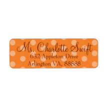 Returadress för orange Polka Dot Baby Shower