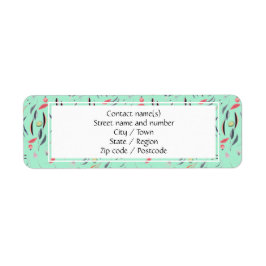 RETURADRESS FÖR Personlig AV NEO-MINT-Blommigt Etikett