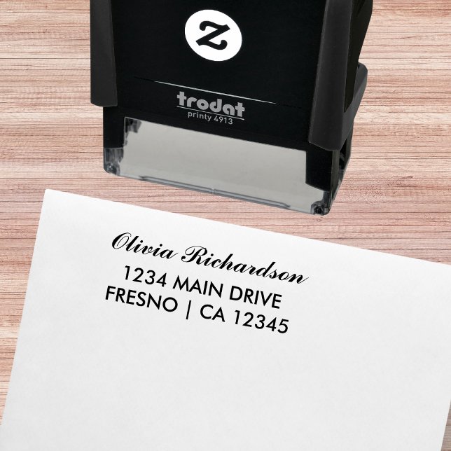 Returadress för Personligen elegant Självfärgande Stämpel (Elegant Script Personalized Return Address Self-inking Stamp)