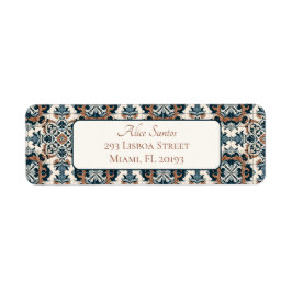 Returadress för portugisiska Stil Tiles Elegant Ch Etikett