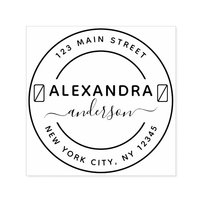 Returadress för professionell eller personlig Eleg Självfärgande Stämpel (Design)