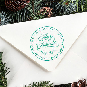 Returadress för Romantic God jul Script Stämpel