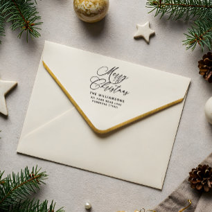 Returadress för Romantic God jul Script Stämpel
