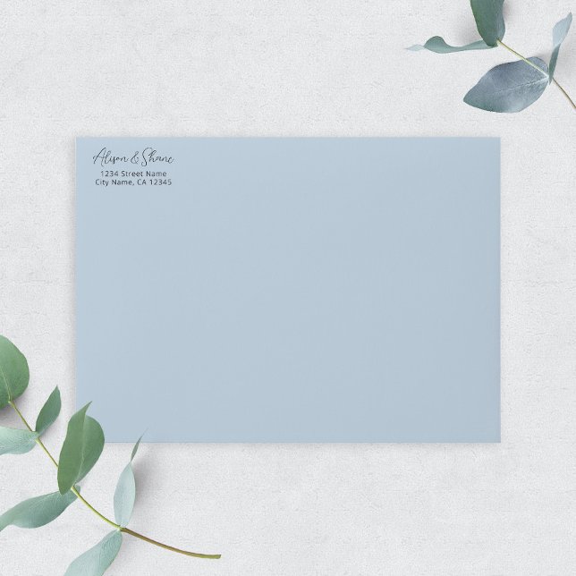 Returadress för Romantic Script Bröllop Självfärgande Stämpel (Skapare uppladdad)