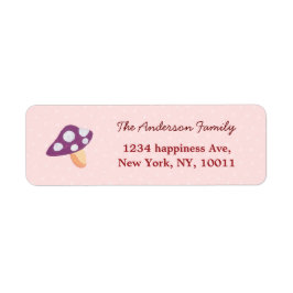 Returadress för rosa av vattenfärgssvampar lila returadress etikett
