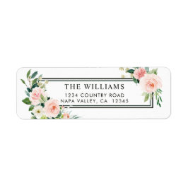Returadress för Rosa vattenfärgsbloom Returadress Etikett