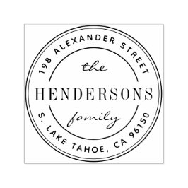 Returadress för runda logotyper självfärgande stämpel